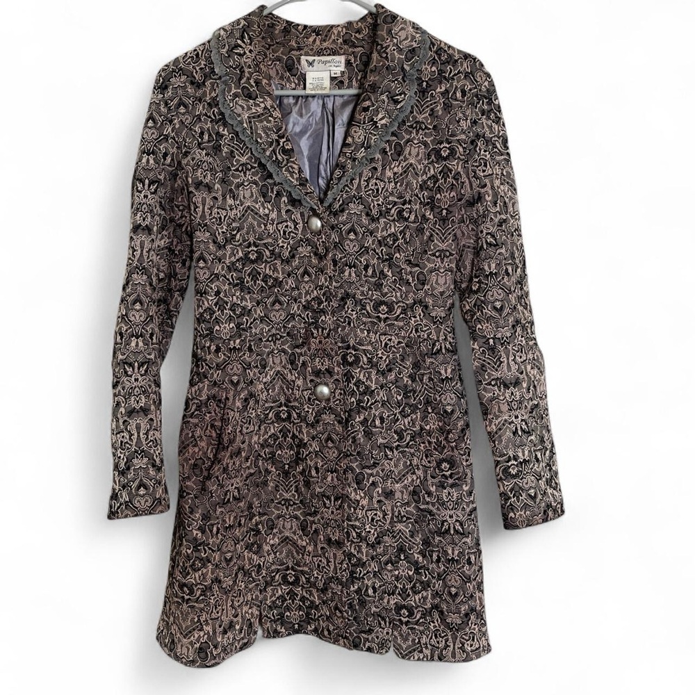 Papillon Blanc Elegant Black and Gray Blazer